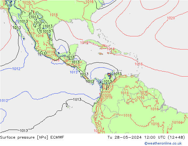 Surface pressure ECMWF Tu 28.05.2024 12 UTC