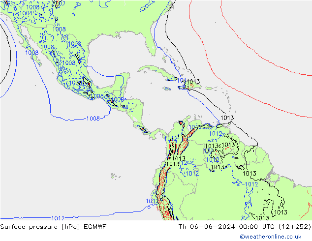 Luchtdruk (Grond) ECMWF do 06.06.2024 00 UTC