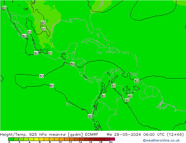 Géop./Temp. 925 hPa ECMWF mer 29.05.2024 06 UTC