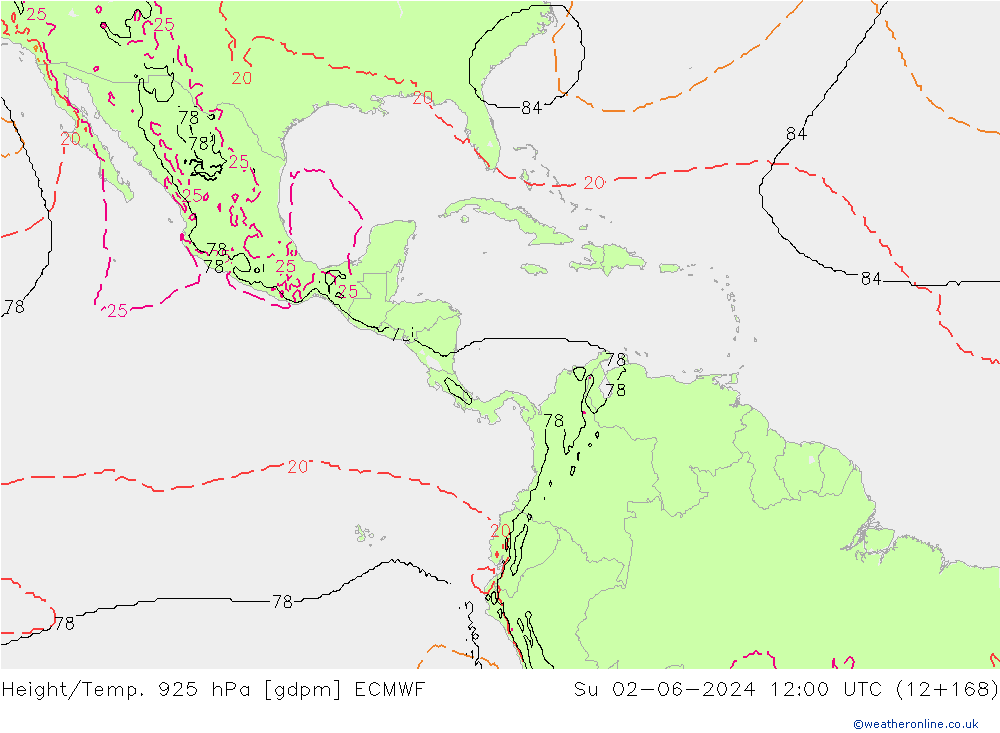 Height/Temp. 925 hPa ECMWF  02.06.2024 12 UTC