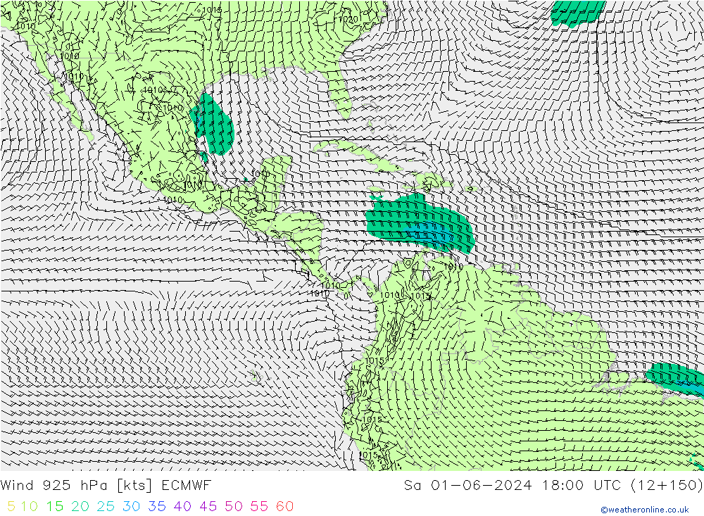 Wind 925 hPa ECMWF Sa 01.06.2024 18 UTC