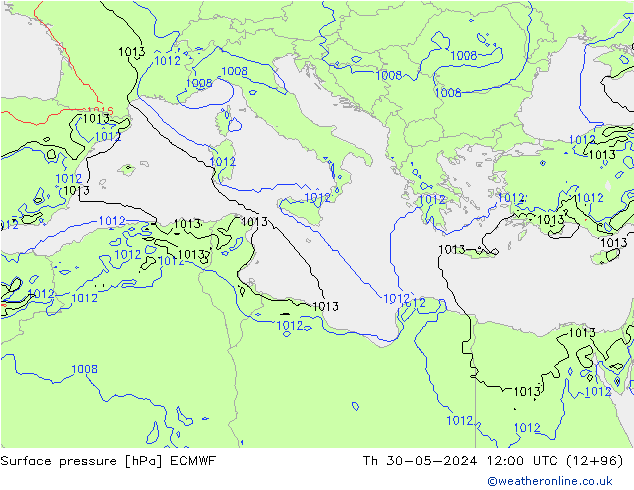 pression de l'air ECMWF jeu 30.05.2024 12 UTC