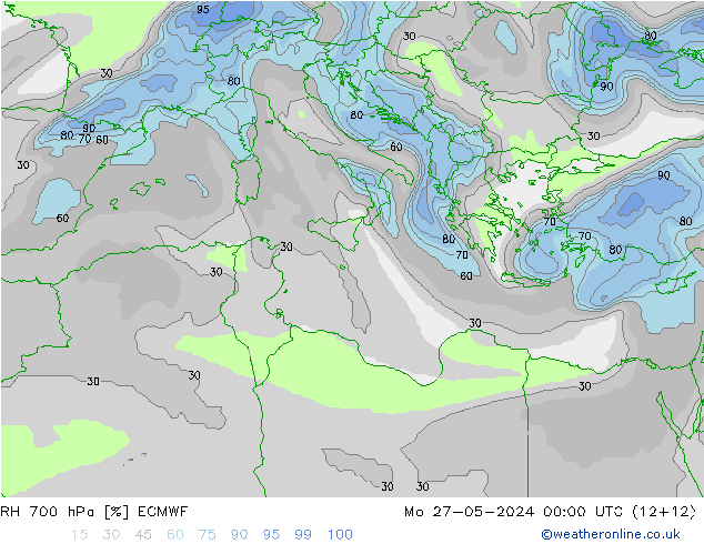 RV 700 hPa ECMWF ma 27.05.2024 00 UTC