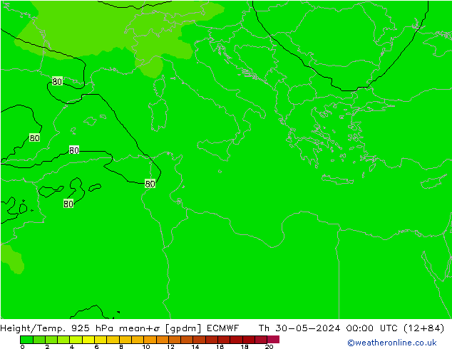 Géop./Temp. 925 hPa ECMWF jeu 30.05.2024 00 UTC