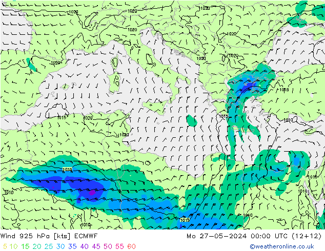 Wind 925 hPa ECMWF ma 27.05.2024 00 UTC