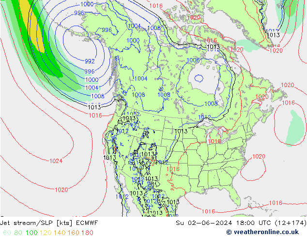 Jet stream/SLP ECMWF Su 02.06.2024 18 UTC