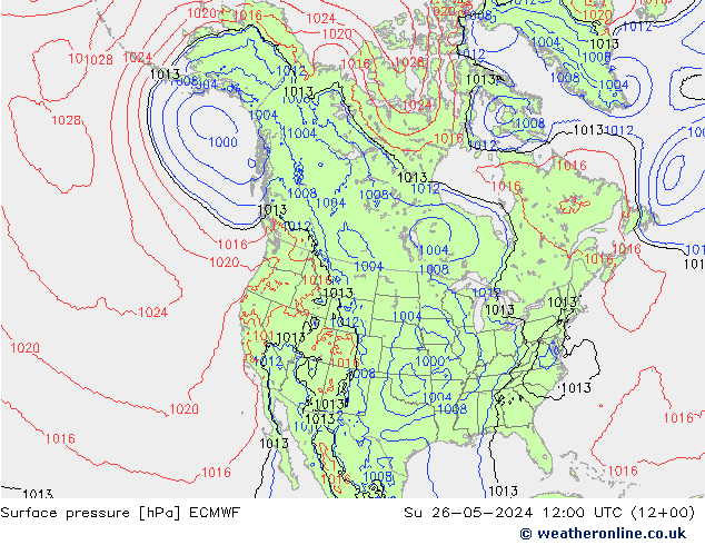 Bodendruck ECMWF So 26.05.2024 12 UTC