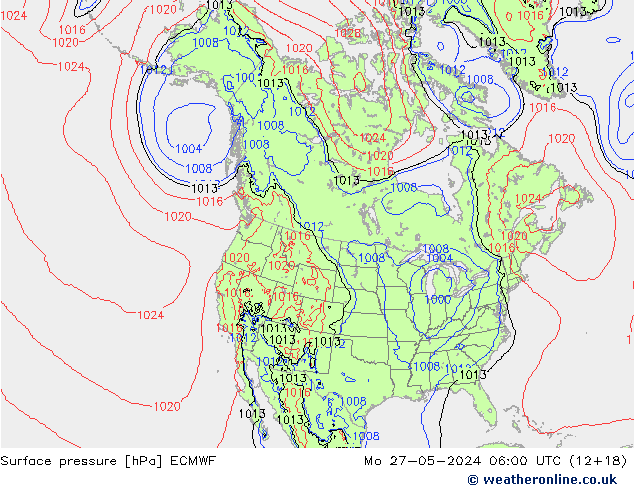 Surface pressure ECMWF Mo 27.05.2024 06 UTC