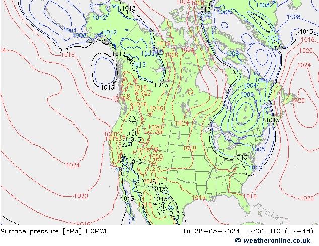 Surface pressure ECMWF Tu 28.05.2024 12 UTC