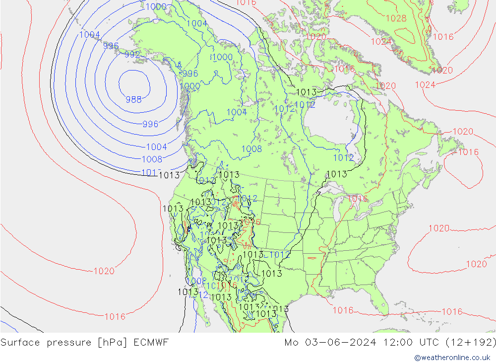 Yer basıncı ECMWF Pzt 03.06.2024 12 UTC