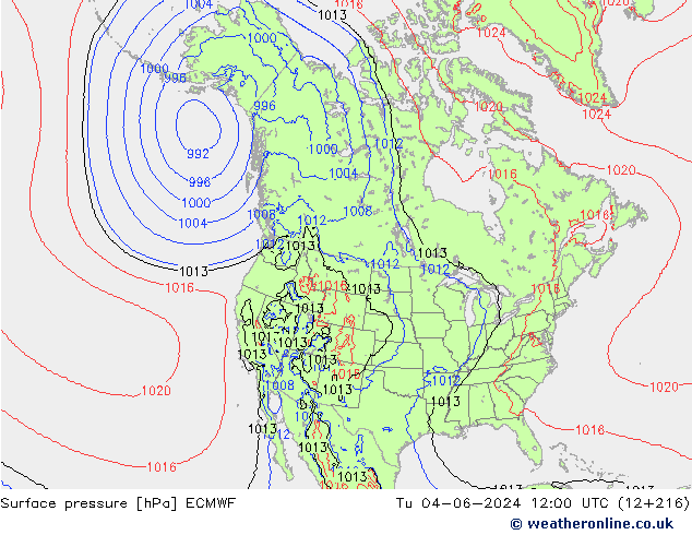 приземное давление ECMWF вт 04.06.2024 12 UTC