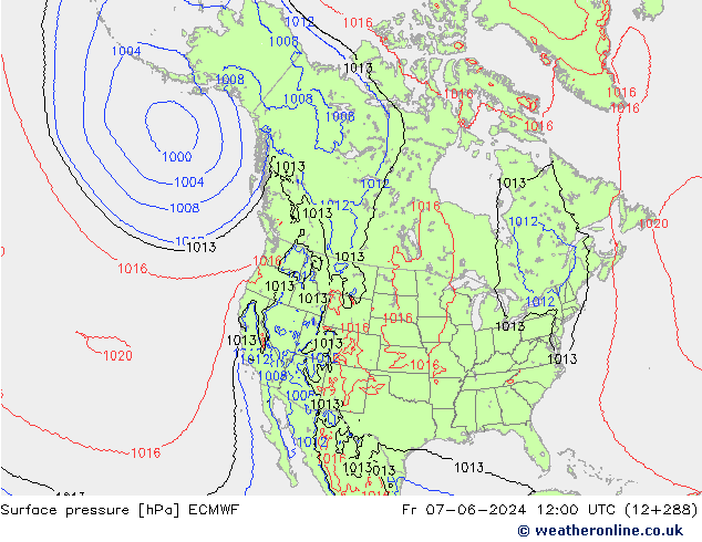 Yer basıncı ECMWF Cu 07.06.2024 12 UTC