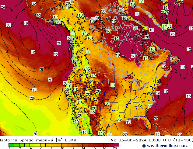 Isotachen Spread ECMWF Mo 03.06.2024 00 UTC