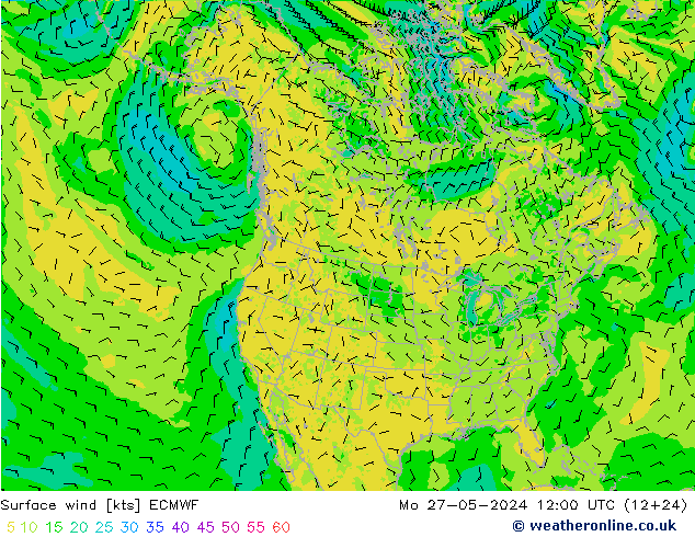 Wind 10 m ECMWF ma 27.05.2024 12 UTC