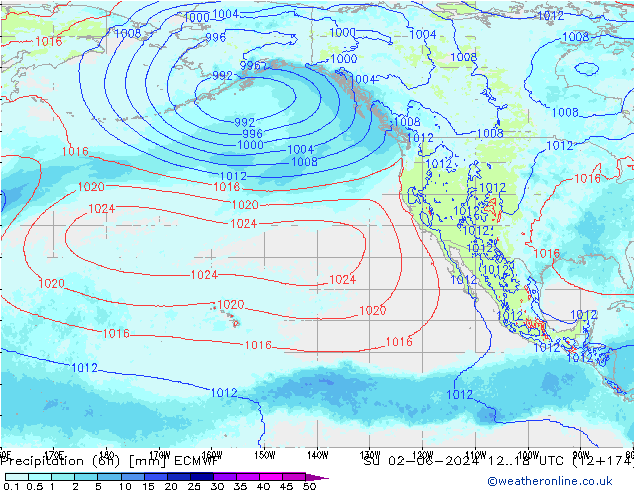 Precipitazione (6h) ECMWF dom 02.06.2024 18 UTC