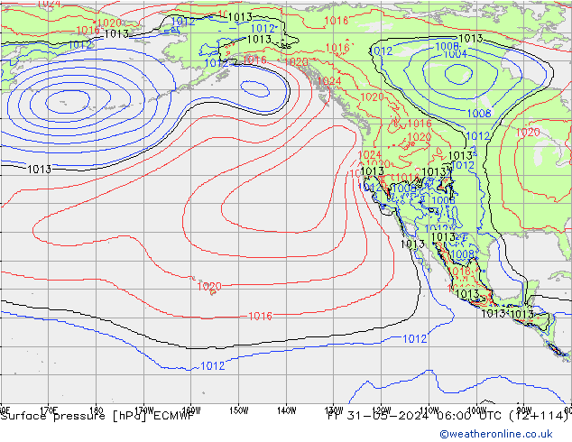 Pressione al suolo ECMWF ven 31.05.2024 06 UTC