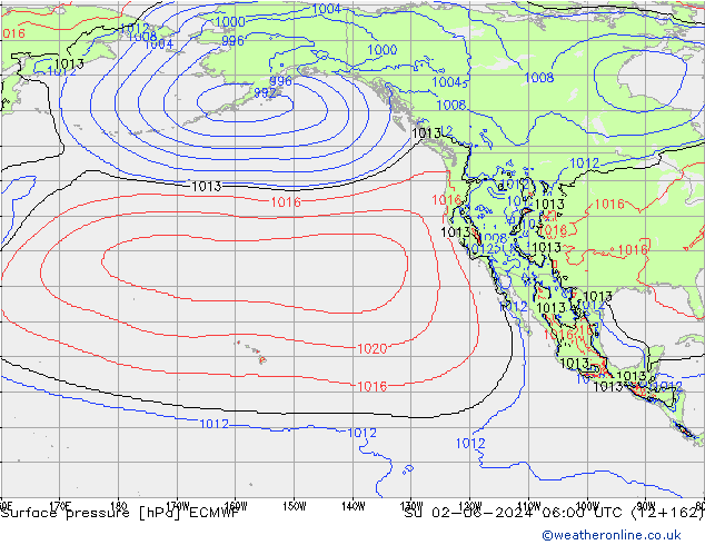 Yer basıncı ECMWF Paz 02.06.2024 06 UTC