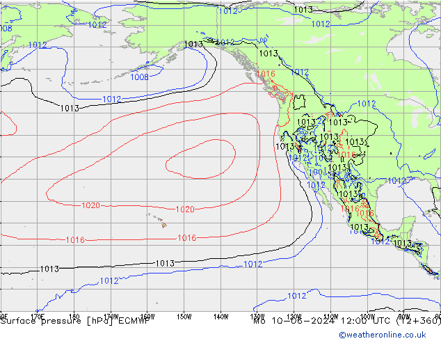 Yer basıncı ECMWF Pzt 10.06.2024 12 UTC