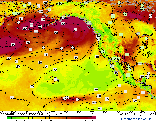 Isotachs Spread ECMWF So 01.06.2024 06 UTC