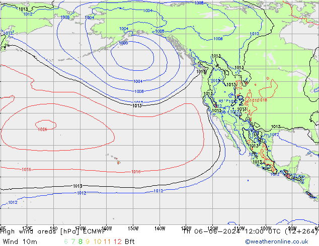 High wind areas ECMWF  06.06.2024 12 UTC