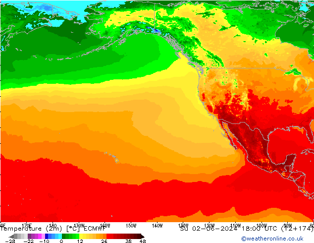 Temperatura (2m) ECMWF Dom 02.06.2024 18 UTC