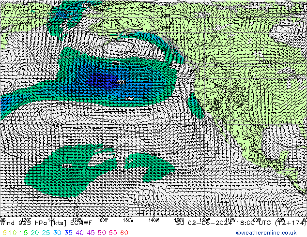 Vento 925 hPa ECMWF Dom 02.06.2024 18 UTC