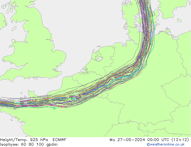 Height/Temp. 925 hPa ECMWF Po 27.05.2024 00 UTC