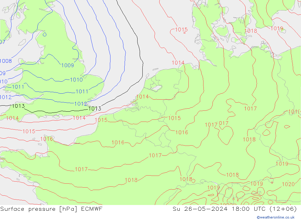 pression de l'air ECMWF dim 26.05.2024 18 UTC