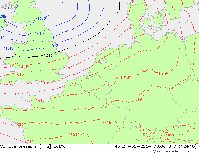 pression de l'air ECMWF lun 27.05.2024 06 UTC