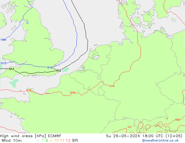 High wind areas ECMWF dim 26.05.2024 18 UTC