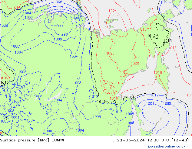 Yer basıncı ECMWF Sa 28.05.2024 12 UTC