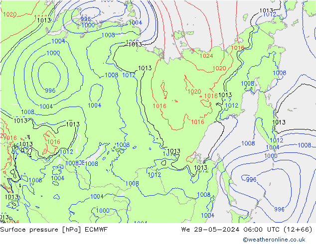 ciśnienie ECMWF śro. 29.05.2024 06 UTC