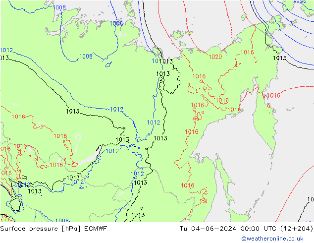 Presión superficial ECMWF mar 04.06.2024 00 UTC