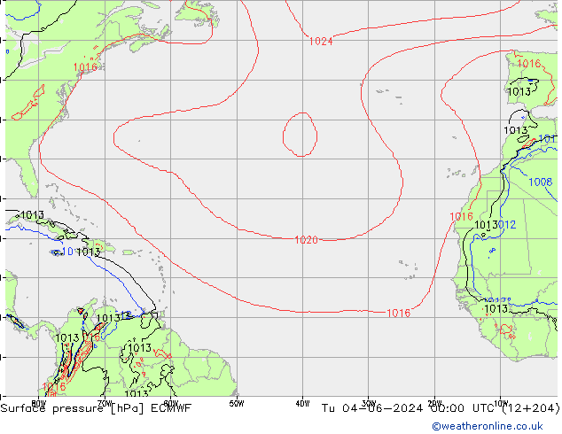 Bodendruck ECMWF Di 04.06.2024 00 UTC