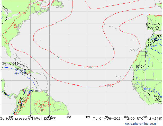 ciśnienie ECMWF wto. 04.06.2024 12 UTC