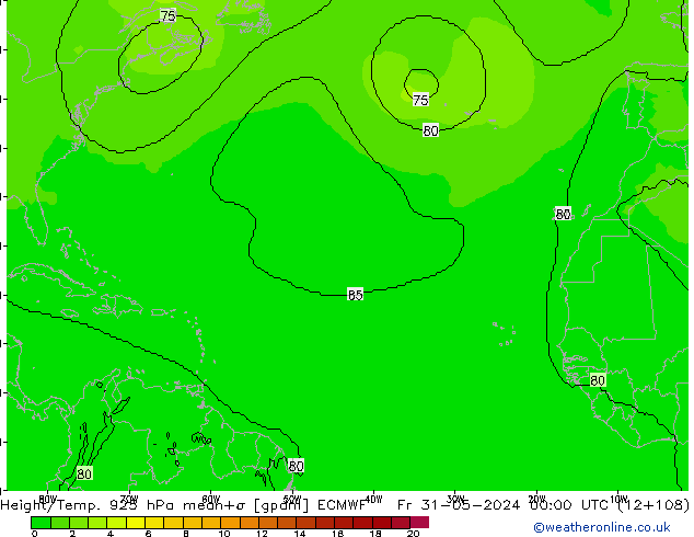 Height/Temp. 925 hPa ECMWF Pá 31.05.2024 00 UTC