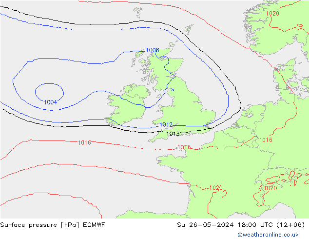 Surface pressure ECMWF Su 26.05.2024 18 UTC