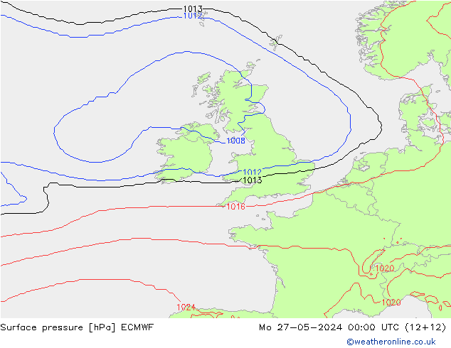 Yer basıncı ECMWF Pzt 27.05.2024 00 UTC