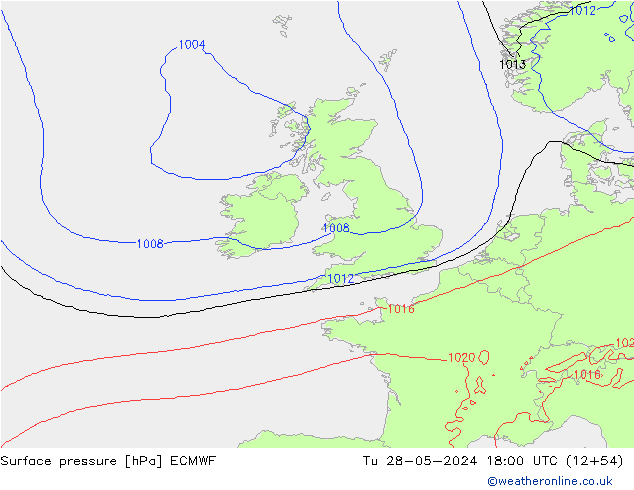 Luchtdruk (Grond) ECMWF di 28.05.2024 18 UTC