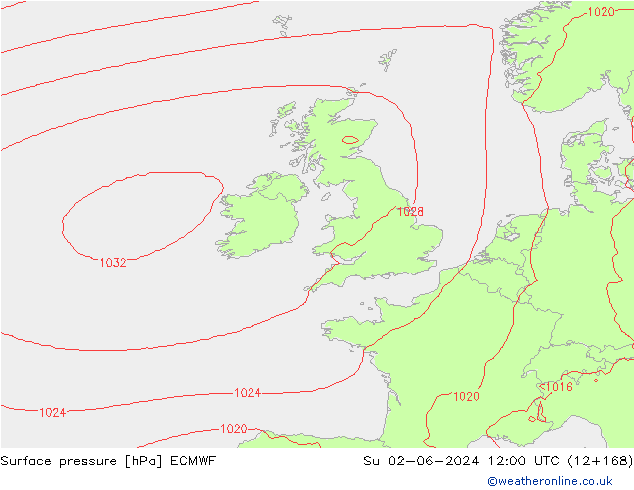 Yer basıncı ECMWF Paz 02.06.2024 12 UTC