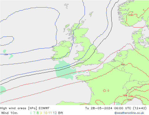 High wind areas ECMWF Tu 28.05.2024 06 UTC