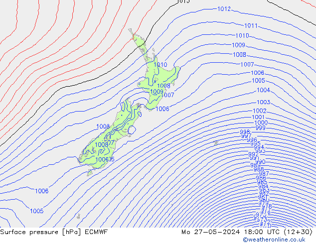 Surface pressure ECMWF Mo 27.05.2024 18 UTC