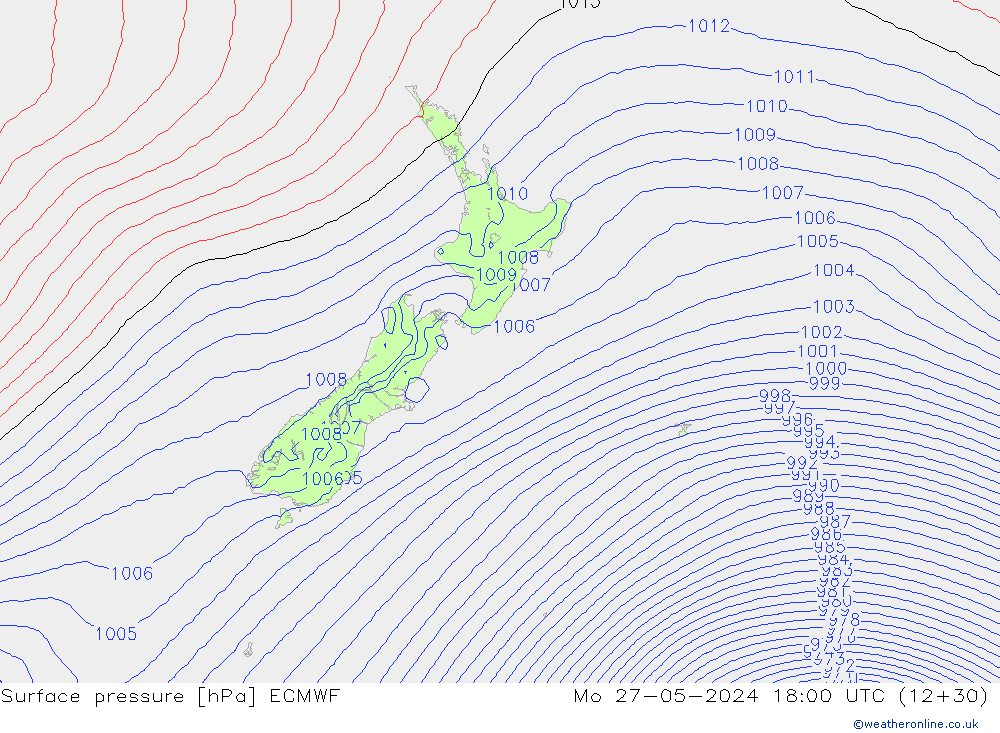 Luchtdruk (Grond) ECMWF ma 27.05.2024 18 UTC