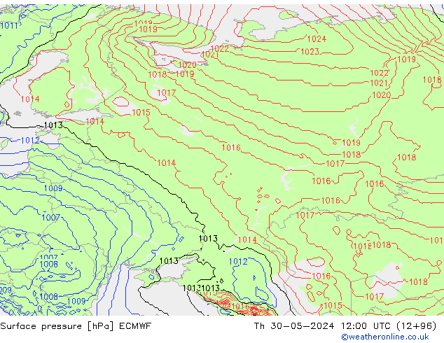 ciśnienie ECMWF czw. 30.05.2024 12 UTC