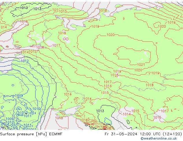 ciśnienie ECMWF pt. 31.05.2024 12 UTC