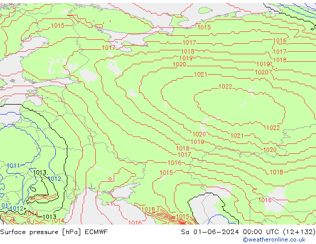 ciśnienie ECMWF so. 01.06.2024 00 UTC