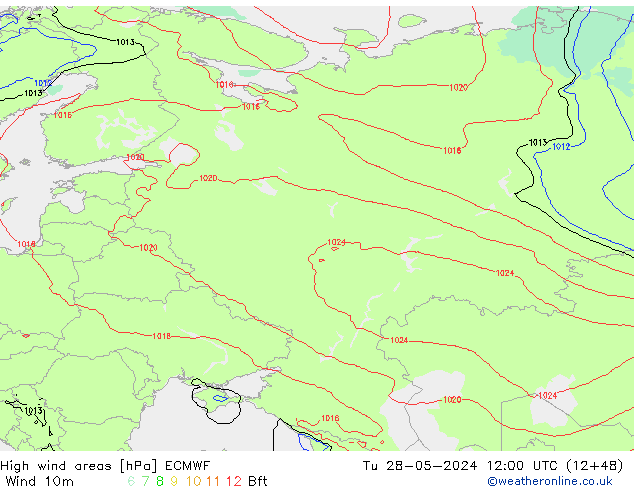 High wind areas ECMWF mar 28.05.2024 12 UTC