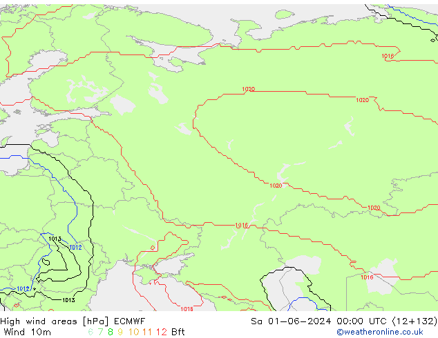 Izotacha ECMWF so. 01.06.2024 00 UTC