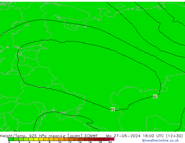 Hoogte/Temp. 925 hPa ECMWF ma 27.05.2024 18 UTC