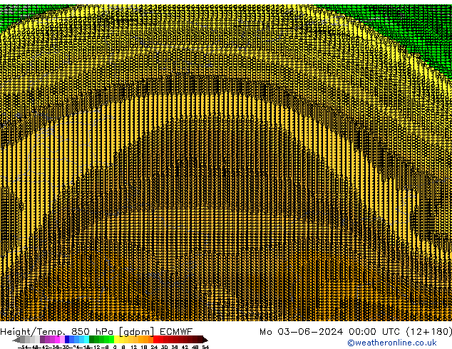 Height/Temp. 850 hPa ECMWF pon. 03.06.2024 00 UTC